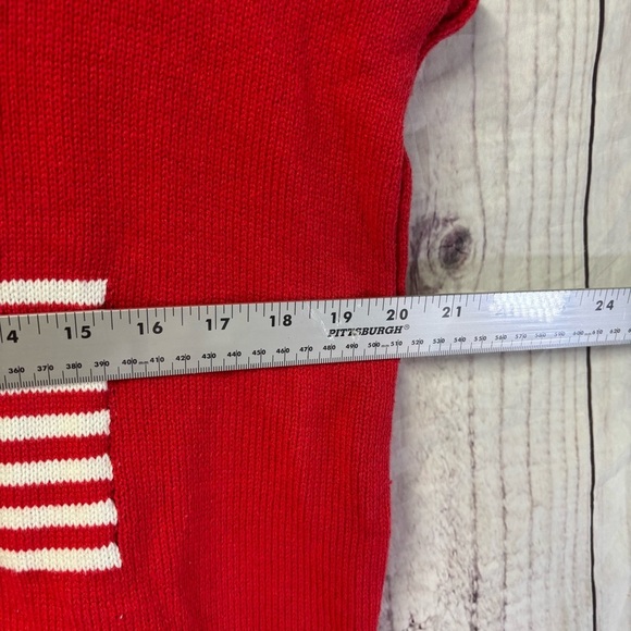Vintage American Flag Red Knit Sleeveless Sweater Top XL - Picture 7 of 7